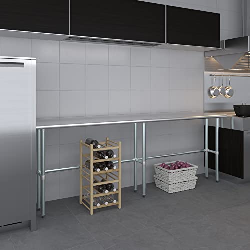 14 in. x 96 in. Open Base Stainless Steel Work Table | Residential & Commercial | Food Prep | Heavy Duty Utility Work Station | NSF - size: 96 in. Length x 14 in. Width