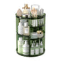 Rotating Makeup Organizer with DIY 8 Adjustable Layers, Clear Green | Spinning Skincare Storage, Cosmetic Display Case with Brush Holder and Perfume Tray - color: Clear Green