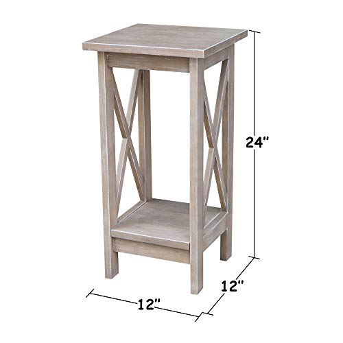 International Concepts 24" X-Sided Plant stand, Gray - color: Gray, size: 12 inch W x 12 inch D x 24 inch H