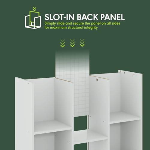 Furinno LUDER Book Shelf, 11-Cube Bookshelf, Reversible Bookcase, 9.4 x 29.1 x 41.7, Easy Assembly, for Living Room, Bedroom, Home Office, White - color: White, size: 11-Cube