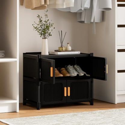 3-Tier Shoe Cabinet, 12-Pair Storage for Entryway | Adjustable Shelves, Waterproof PP, Easy To Clean - size: 3-Tier