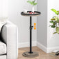 Small Side Table, Drink Table, Height Adjustable Round End Table, Pedestal Side Table for Small Spaces in Living Room, Bedroom, Grey - color: Grey