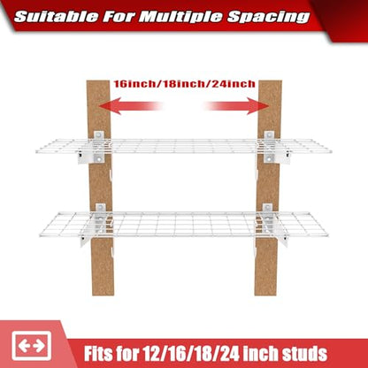 WALMANN 2 Pack Garage Wall Shelves, 45x15 inch Wall Mounted Storage Shelves for Garage Heavy Duty Floating Shelf, Holds Up to 220 lbs(White) - color: White-15x45