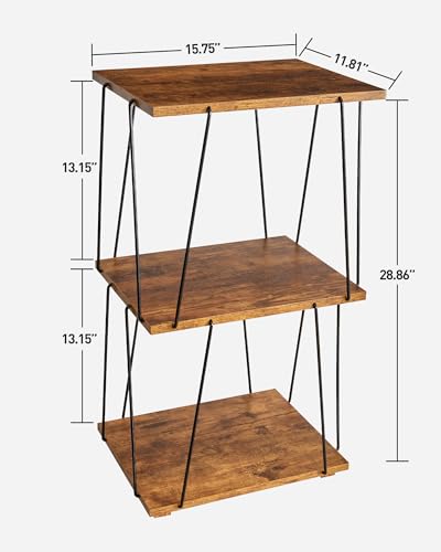 KJGKK Tall End Table, Small Side Table, 29 inch High Entryway Table, Bedside Table for Living Room, Bedroom and Office, Rustic Brown - color: Rustic Brown + Black