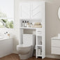 Bathroom Storage Cabinet Over Toilet with Toilet Paper Holder Stand, Freestanding Bathroom Storage Organizer Cabinet Space Saver W/Adjustable Shelf, White - color: White
