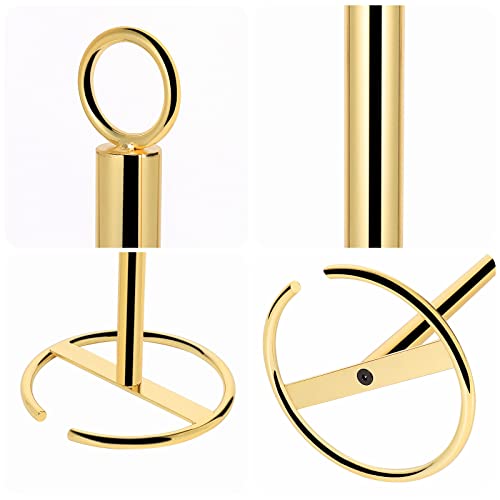 NearMoon Bath Toilet Paper Holder Stand, Freestanding Tissue Paper Storage with Reserve, Space Toilet 4 Rolls Holder for Bathroom/Kitchen Countertop-All Metal (1 Pack, Chrome Gold) - color: Chrome Gold