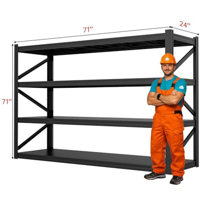 4-Tier 71 "W × 24 "D × 71" H Garage Shelving 8000LBS Storage Shelves Heavy Duty Metal Shelf Unit Adjustable Basement Industrial Storage Racks (71 * 24 * 71) - size: 4T 71" W × 24" D × 71" H