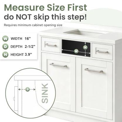 14" Tip Out Tray for Sink, Fits Cabinet Opening 16" Wide and Larger, Easy to Install and Clean, Sturdy Steel Hinges, Smooth Spring Mechanism, Maximize Space of the Unused False Drawer Front - size: 14" x 2.1" x 3.8"