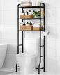 Kitsure Over Toilet Storage Rack, 63.2" H Space-Saving, Holder & Hooks | Bathroom, Laundry Room, Small Spaces, Families, Durable Metal, Black, 3 Tier - color: Black, size: 3 Tiers (63.2"H)