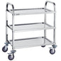 VEVOR Stainless Steel Cart, 3 Layers Lab Utility Cart 220 lbs Weight Capacity, Medical Cart with Lockable Universal Wheels, for Lab, Clinic, Kitchen, Salon