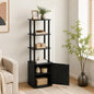 3-Tier Storage Shelves with Door Cabinet, TV Stand Side Book Shelf, Bookcase, Display Shelf for Organization and Storage, Home Office, Living Room, Blackwood - size: 3 Tier