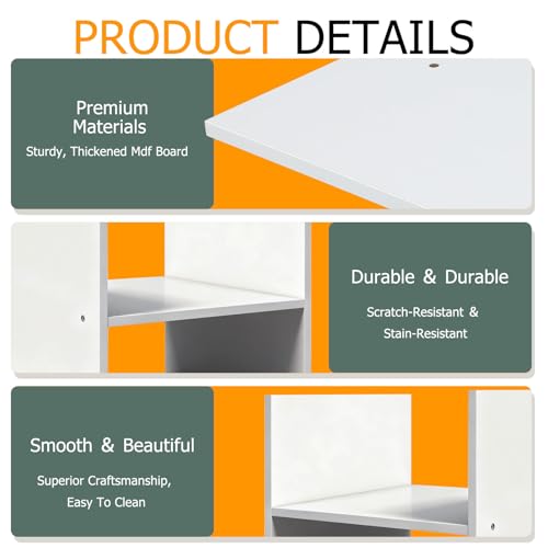 Thyle 2 Pack Cubicle Cube Insert 13x13 Inch H Shaped Insert Shelf Cube Divider Inserts Shelf Adjustable Storage Organizer Floor Document Storage Compartment for Office Room