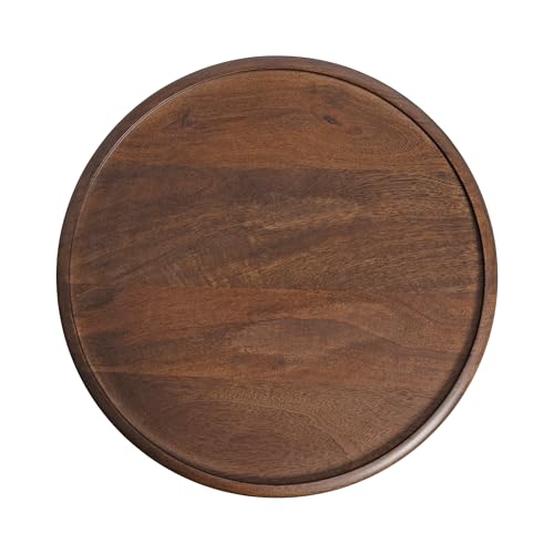 Kate and Laurel Willoughby Modern Wooden Spiraled Round Side Table, 15 x 15 x 24, Walnut Brown, Accent Pedestal End Table with Turned Base for Use as Indoor Plant Stand or Bedroom Nightstand Option - color: Walnut Brown