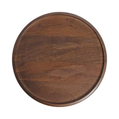 Kate and Laurel Willoughby Modern Wooden Spiraled Round Side Table, 15 x 15 x 24, Walnut Brown, Accent Pedestal End Table with Turned Base for Use as Indoor Plant Stand or Bedroom Nightstand Option - color: Walnut Brown