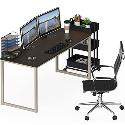 SHW Mission 55-Inch Home Office Computer Desk, Espresso - color: Espresso, size: 55-Inch