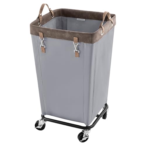 StorageWorks 160L Laundry Basket with Wheels, Rolling Hampers for Clothing - color: Light Grey, size: 160L
