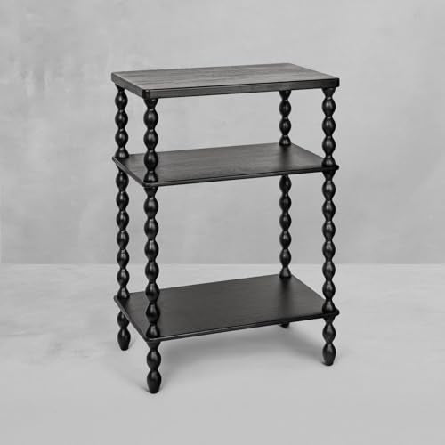 Creative Co-Op Bobbin Leg Rectangle Wood Accent Table, Black - color: Black, size: 20.5"L x 13.5"W x 29.5"H