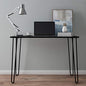 Desk with Hairpin Legs - Modern Industrial Style Home Decor - Woodgrain-Look and Steel Accent Home Office Furniture by Lavish Home (Black) - color: Black
