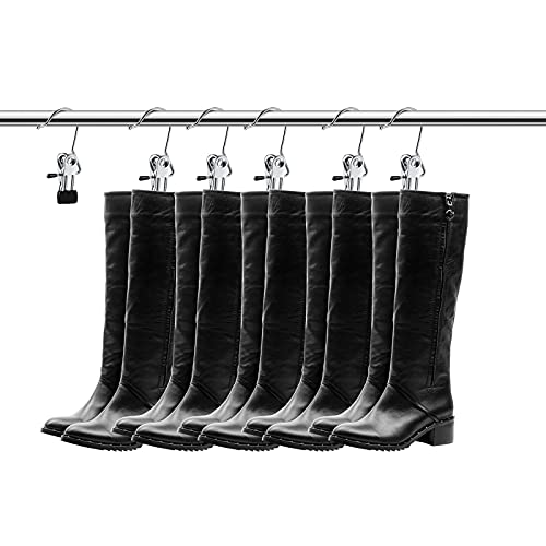 Hotop 48 Pieces Boot Hanger Clips for Closet, Laundry Hanging Hooks Heavy Duty Clips Boot Holder Portable Single Hooks Space Saving for Pants Jeans Clothes Hats Tall Towels (Silver) - color: Silver