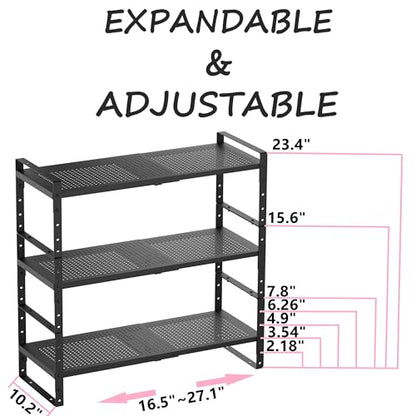 Multi-Functional Metal Shoe Rack, Space-Saving, Perfect for Entryway, Closet, Bathroom, etc. - Sturdy and Durable, High Weight Capacity（3PACKS/Black/Large - color: 3packs/Black, size: Large