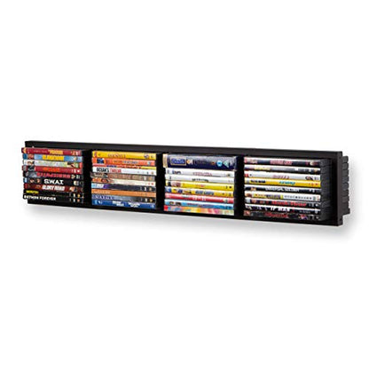 You Have Space CD DVD Storage Shelf for Wall, 34 Inch Cube Storage Media Shelf and Video Game Organizer, Metal Black Wall Shelf