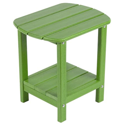 Nalone Adirondack Side Table, 16.5" Outdoor End Table, HDPE Plastic, Small for Patio (Lime) - color: Lime