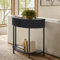 unipaws Half Moon Console Table with Drawer Storage, Narrow Entryway Table | Hidden Cabinet & Lower Shelf, Modern Semi-Circle Hallway Table for Living Room, Small Spaces (31.5" Width) - style: Drawer Storage