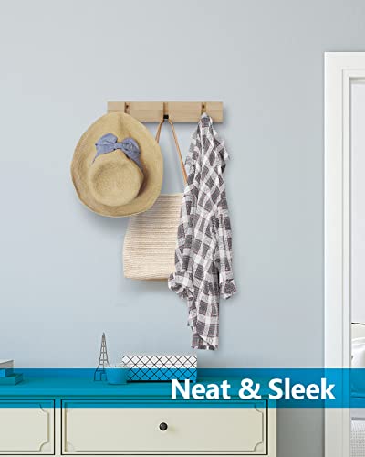 JSVER Coat Rack Wall Mount Coat Hooks, Coat Hooks Wall Mounted with 3 Standard Retractable Hooks, Space-Saving Coat Rack for Entryway, Hallway, Bathroom, Living Room, Bedroom - size: 11.8 Inch 3 Hooks