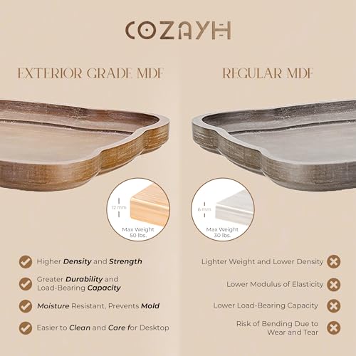 COZAYH Rustic Wooden Accent Tray Top Nightstand Side Table, White Legs - size: 1-Pack End Table