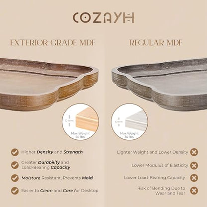 COZAYH Rustic Wooden Accent Tray Top Nightstand Side Table, White Legs - size: 1-Pack End Table