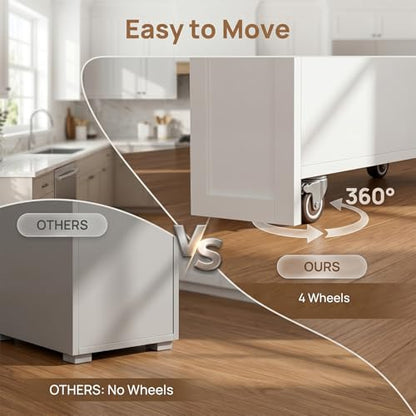 6-Tier Slim Mobile Shelving Cart with Wheels, Rolling Pantry Cabinet with 6 Baskets, Narrow Pull-Out Utility Cart, Space Saving Storage Organizer for Kitchen Living Room Bathroom Narrow Spaces, White - size: White & 11.81"D x 15.75"W x 70.87"H