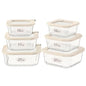 Urban Green Glass Food Storage Containers with Glass Lids, Microwave Safe Food Container Set, Airtight Meal Prep Containers, LeakProof, 100% Plastic Free, 6 Pack - color: ‎Ivory White -6p