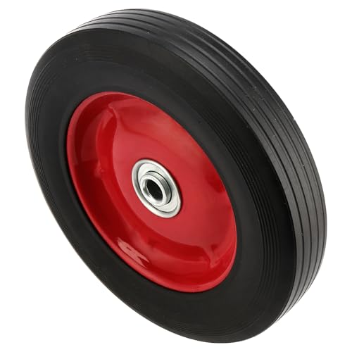 4 PCS 8 x 1.75 Inch Solid Rubber Tire, Black Red Solid Rubber Wheels with 1/2 Inch Axle, Hand Truck Replacement Wheels for Garden Carts, Wheelbarrows - size: Red 4Pcs