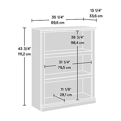 Sauder 3 Tier Book Shelf Wooden Bookcase Multipurpose Bookshelf for Home Office, Living Room, in White Plank - color: White Plank Finish