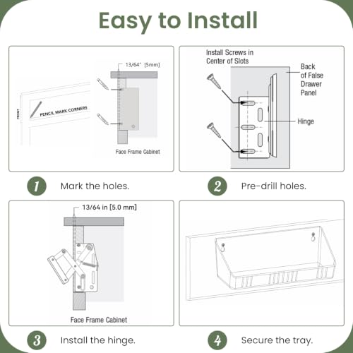 30" Tip Out Tray for Sink, Fits Cabinet Opening 32-3/5" Wide and Larger, Easy to Install, Sturdy Steel Hinges, Smooth Spring Mechanism, Maximize Space of the Unused False Drawer Front, 1 Pack - size: 30" x 2.1" x 3.8"