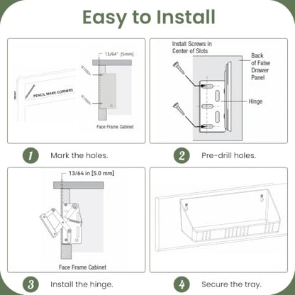 11" Tip Out Tray for Sink, Fits Cabinet Opening 13" Wide and Larger, Easy to Install and Clean, Sturdy Steel Hinges, Smooth Spring Mechanism, Maximize Space of the Unused False Drawer Front - size: 11" x 2.1" x 3.8"