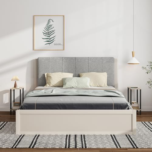 TUTOTAK Small Side Table, Narrow End Table, Skinny Sofa Table, Slim Nightstand, Couch Table, Living Room, Bed Room, Greige TB01BG062 - color: Greige, size: 2-Tier（7.9"D x 15.8"W x 22.5"H）
