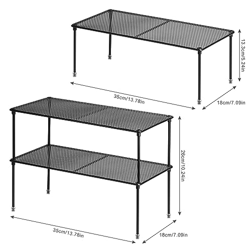 2-Pack Kitchen Cupboard Shelf Organizer | Expandable & Stackable, For Cabinet, Counter Cupboard Organiser, For Bathroom, Kitchen, Laundry Room