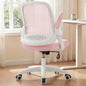 NEO CHAIR Office Desk Gaming Ergonomic Computer Chair with Lumbar Back Support Adjustable Height Swivel Rolling Wheels Flip-up Arms Mesh Chair for Home Vanity (Pink) - color: Pink