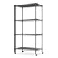 Simple Deluxe 4-Tier Heavy Duty Adjustable Storage Shelf with Wheels, 23.23”W x 17.63”D x 47.24”H, Wide Mobile Metal Shelving Unit, Easy Assembly for Living Room, Office,Black - size: 4-Tier, 23.23”W x 17.63”D x 47.24”H, style: 1 Pack