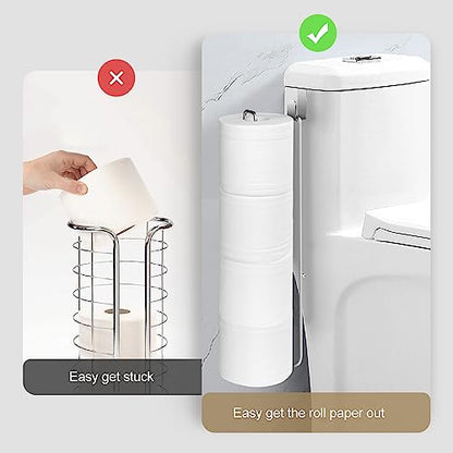 2Pcs Over The Tank Toilet Paper Holder for 4 Roll Tissue，Bathroom Toilet Paper Roll Storage Holder Wall Mount Brushed Nickel,Metal Hanging Toilet Paper Holder Dispenser,Organizer - color: D:hold 4 Rolls Tissue(2pcs)