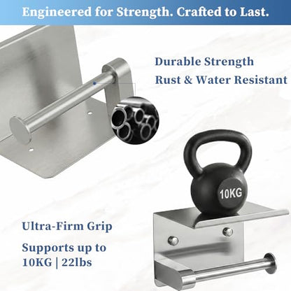 Brushed Nickel Toilet Paper Holder Wall Mount, Fits Rolls Size Sliver Toilet Paper Holder with Shelf, Rustproof Stainless Steel Toilet Paper Roll Holder, Toilet Tissue Holder for Bathroom - color: Silver