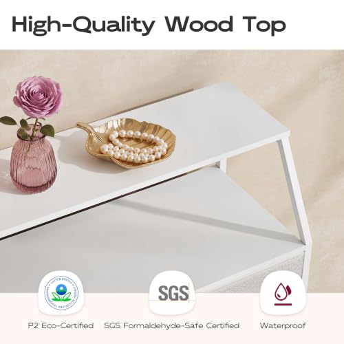 WLIVE White Fabric Dresser for Bedroom, 8 Drawer Tall Chest of Drawers | Premium Bouclé Fabric Dresser, Storage Tower with Open Shelf,Easy Assembly Dresser - color: Cream White, style: Raised Shelves