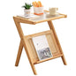 Tiita Rattan Side Table, Mid Century Nightstand, Bamboo Accent Bedside Tables, Glass Coffee Tables, Boho Wooden End Table with Storage for Small Space, Living Room and Bedroom - color: Rattan-s-wood