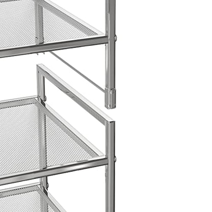 Simple Houseware 3-Tier Stackable Mesh Shoe Rack, Silver - color: Silver, style: Mesh Panel