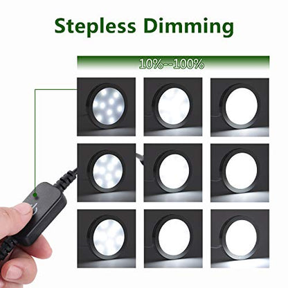 AIBOO Under Cabinet LED Black Cover Puck Lighting Kit with Touch Dimmer Switch for Kitchen Cupboard Closet Lighting (3 Lights,Daylight White) - color: Daylight White, size: 3 lights