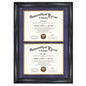GMFrames Double 8.5x11 Diploma Certificate Frame, Solid Wood & Tempered Glass, Cherry Lacquer Finish & Intricate Rope Detail, Purple over Gold Mat - color: Black / Purple Gold Mat, size: 14x20 for Double 8.5x11