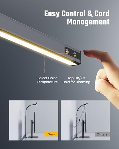 SUPERDANNY LED Desk Lamp for Office Home, Eye-Caring Desk Light with Adjustable Gooseneck, 12W Touch Control Dimmable Brightness, Architect Clamp Lamp with USB Adapter, Grey - color: Gray, size: Desk Clamp