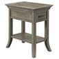 Leick Home 10126-GR One Drawer Traditional Tray Edge Side Table with Shelf, Smoke Gray Wash - color: Chocolate Cherry