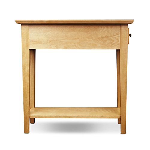 Leick Home Teegan End Table, Solid Wood, 1 Storage Drawer, Bottom Display Shelf, Narrow, Easy-Assembly, For Living Room/Bedroom, Desert Sand, 24.0 in. L x 10.0 in. W x 24.0 in. H, 10071-DS - color: Desert Sands